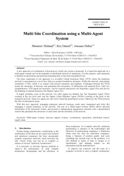 Multi Site Coordination using a Multi-Agent System