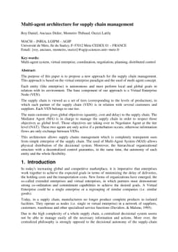 Multi-agents architecture for supply chain management