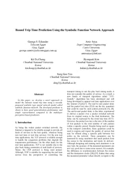 Round Trip Time Prediction Using the Symbolic Function Network Approach