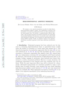 High-dimensional additive modeling
