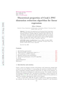 Theoretical properties of Cook's PFC dimension reduction algorithm for
  linear regression