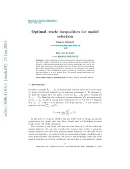 Optimal oracle inequalities for model selection