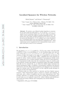 Localized Spanners for Wireless Networks