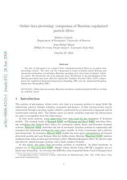 Online data processing: comparison of Bayesian regularized particle
  filters