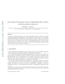 On empirical meaning of randomness with respect to a real parameter