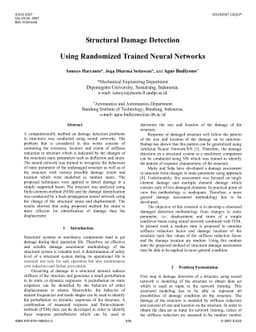 Structural Damage Detection Using Randomized Trained Neural Networks
