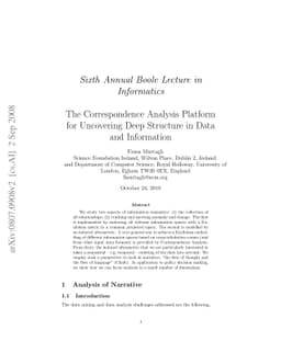 The Correspondence Analysis Platform for Uncovering Deep Structure in
  Data and Information