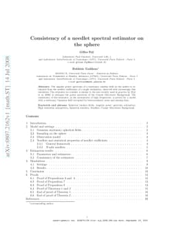 Consistency of a needlet spectral estimator on the sphere