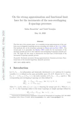 On the strong approximation and functional limit laws for the increments
  of the non-overlapping k-spacings processes