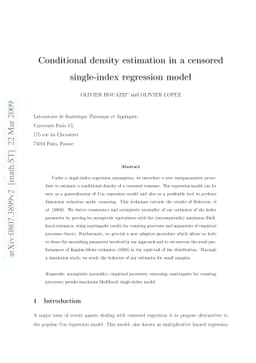 Conditional density estimation in a censored single-index regression
  model
