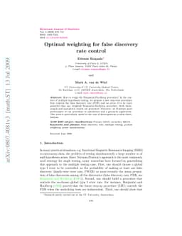 Optimal weighting for false discovery rate control