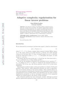 Adaptive complexity regularization for linear inverse problems