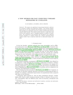 A new method for fast computing unbiased estimators of cumulants