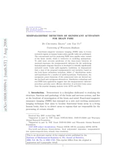 Semiparametric detection of significant activation for brain fMRI