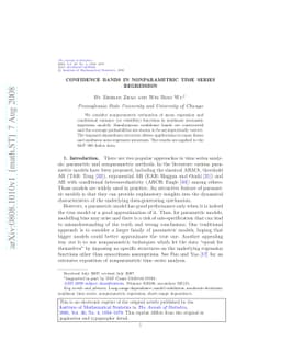 Confidence bands in nonparametric time series regression