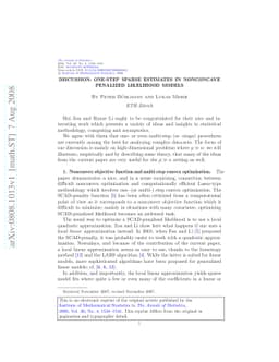 Discussion: One-step sparse estimates in nonconcave penalized likelihood
  models
