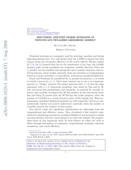 Discussion: One-step sparse estimates in nonconcave penalized likelihood
  models