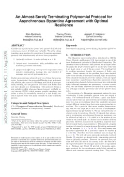An Almost-Surely Terminating Polynomial Protocol for Asynchronous
  Byzantine Agreement with Optimal Resilience