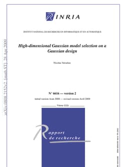 High-dimensional Gaussian model selection on a Gaussian design
