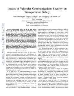 Impact of Vehicular Communications Security on Transportation Safety