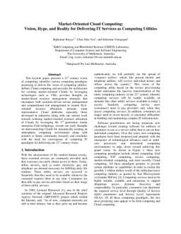 Market-Oriented Cloud Computing: Vision, Hype, and Reality for
  Delivering IT Services as Computing Utilities