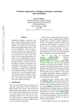 A Uniform Approach to Analogies, Synonyms, Antonyms, and Associations