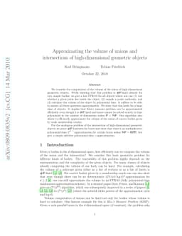 Approximating the volume of unions and intersections of high-dimensional
  geometric objects