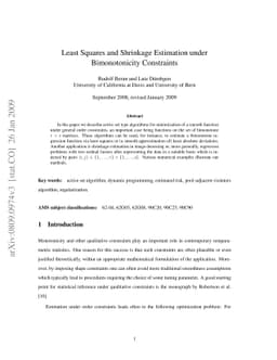 Least Squares and Shrinkage Estimation under Bimonotonicity Constraints
