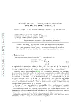 An optimal local approximation algorithm for max-min linear programs
