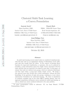 Clustered Multi-Task Learning: A Convex Formulation