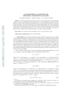 A randomized algorithm for principal component analysis