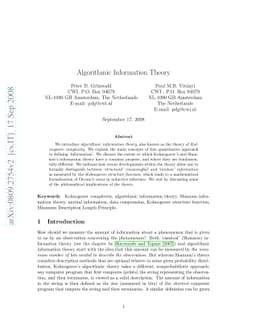 Algorithmic information theory
