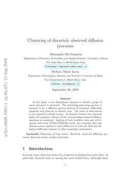 Clustering of discretely observed diffusion processes