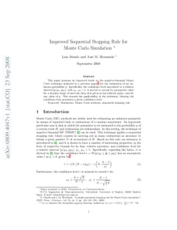 Improved Sequential Stopping Rule for Monte Carlo Simulation