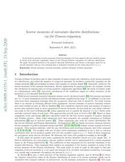 Inverse moments of univariate discrete distributions via the Poisson
  expansion
