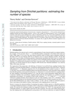 Sampling from Dirichlet populations: estimating the number of species