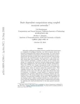 State dependent computation using coupled recurrent networks