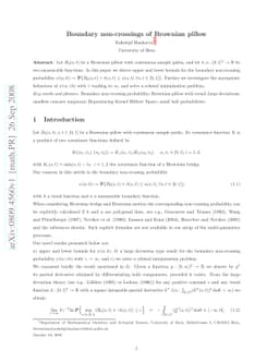Boundary non-crossings of Brownian pillow