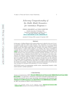 Achieving compositionality of the stable model semantics for Smodels
  programs