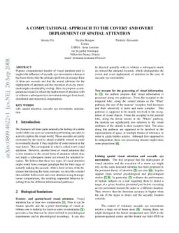 A computational approach to the covert and overt deployment of spatial
  attention