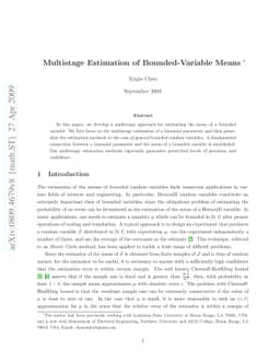 Multistage Estimation of Bounded-Variable Means