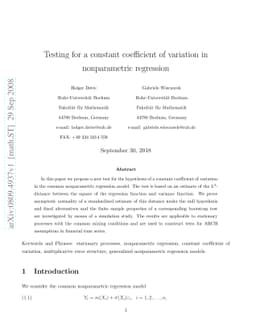Testing for a constant coefficient of variation in nonparametric
  regression