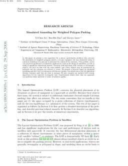 Simulated annealing for weighted polygon packing