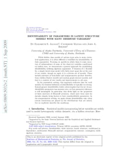 Identifiability of parameters in latent structure models with many
  observed variables