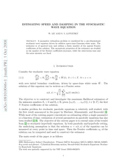Estimating Speed and Damping in the Stochastic Wave Equation