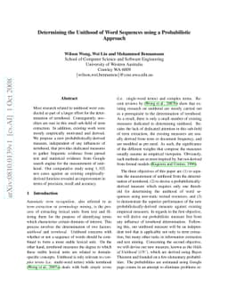 Determining the Unithood of Word Sequences using a Probabilistic
  Approach