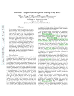 Enhanced Integrated Scoring for Cleaning Dirty Texts