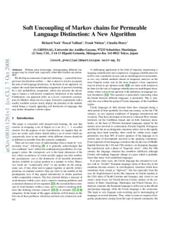 Soft Uncoupling of Markov Chains for Permeable Language Distinction: A
  New Algorithm