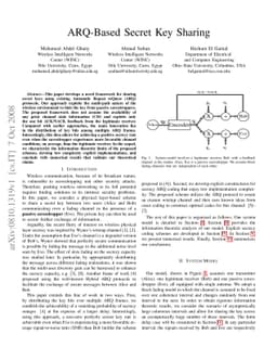 ARQ-Based Secret Key Sharing