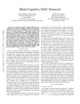 Blind Cognitive MAC Protocols